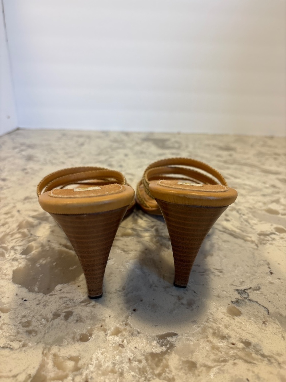 EUC Vintage Eric Javits New York Strappy Wedge Slide Sandals Size 9.5 N - Picture 4 of 6